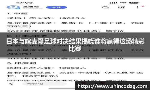 日本与喀麦隆足球对决结果揭晓谁将赢得这场精彩比赛